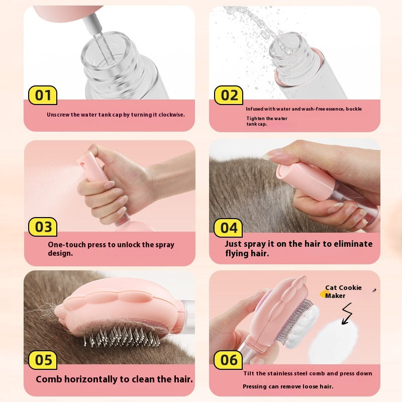 Spray & Self-Cleaning Pet Grooming Brush — product detail