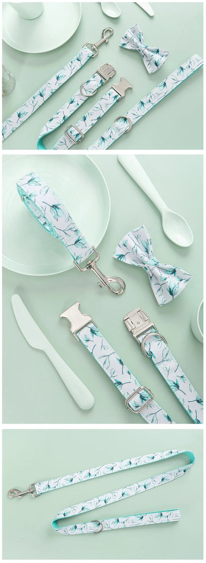 Leaf-Print Dog Collar & Leash — product detail