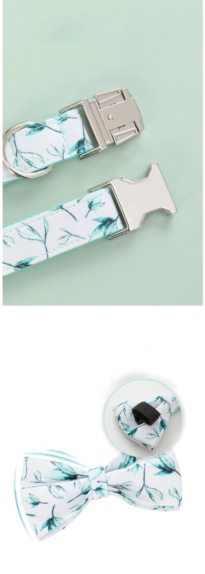 Leaf-Print Dog Collar & Leash — product detail
