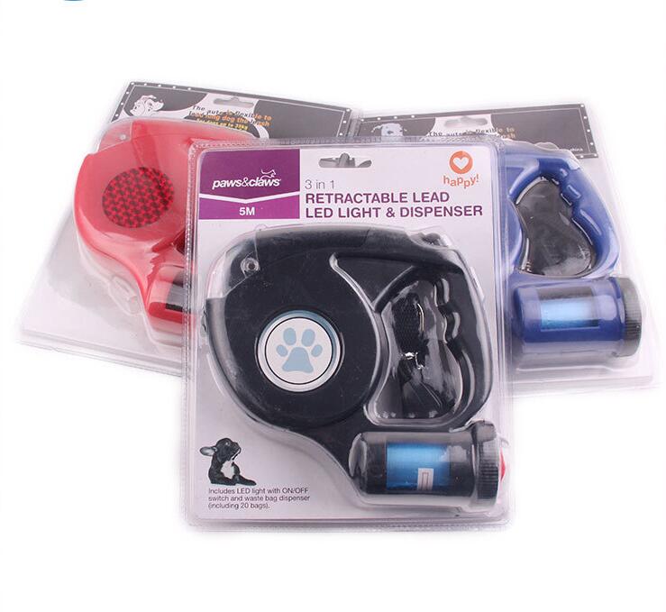 Three-in-one Retractable Dog Leash With Flashlight — product detail